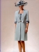 vestido encaje azul marino con abrigo